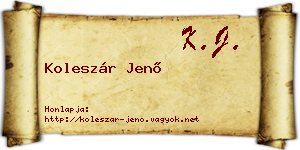 Koleszár Jenő névjegykártya