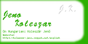 jeno koleszar business card