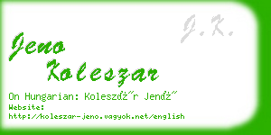 jeno koleszar business card